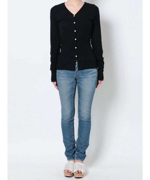 Ungrid(アングリッド)の「オーガニックコットンテレコカーディガン(カーディガン/ボレロ・レディース・アイボリー/ブラック・FREE)」の6枚目の写真