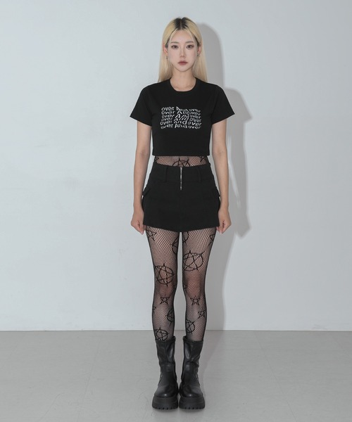 FOLLOWIN(フォロウィン)の「ポイントアルファベットロゴクロップドTシャツカットソー(Tシャツ/カットソー・レディース・ホワイト/ブラック/ミント/ラベンダー・FREE)」の12枚目の写真