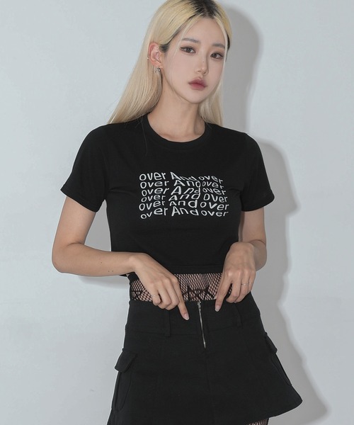 FOLLOWIN(フォロウィン)の「ポイントアルファベットロゴクロップドTシャツカットソー(Tシャツ/カットソー・レディース・ホワイト/ブラック/ミント/ラベンダー・FREE)」の16枚目の写真