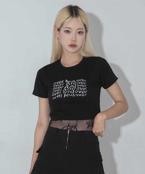 FOLLOWIN(フォロウィン)の「ポイントアルファベットロゴクロップドTシャツカットソー(Tシャツ/カットソー・レディース・ホワイト/ブラック/ミント/ラベンダー・FREE)」の17枚目の写真
