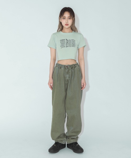 FOLLOWIN(フォロウィン)の「ポイントアルファベットロゴクロップドTシャツカットソー(Tシャツ/カットソー・レディース・ホワイト/ブラック/ミント/ラベンダー・FREE)」の22枚目の写真