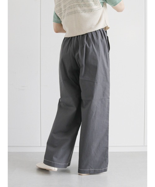 ehka sopo(エヘカソポ)の「配色ステッチワイドパンツ(その他パンツ・レディース・ブラウン/チャコール/キナリ・フリ-)」の8枚目の写真