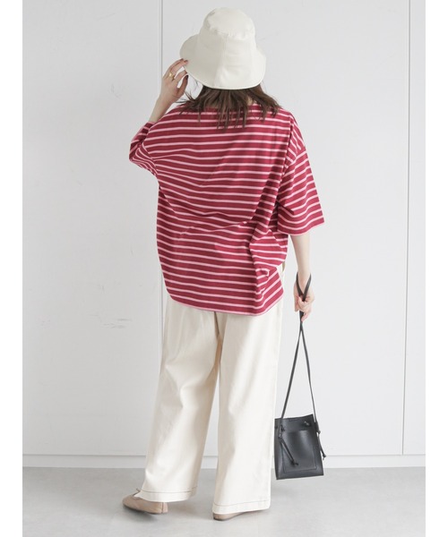 ehka sopo(エヘカソポ)の「配色ステッチワイドパンツ(その他パンツ・レディース・ブラウン/チャコール/キナリ・フリ-)」の12枚目の写真