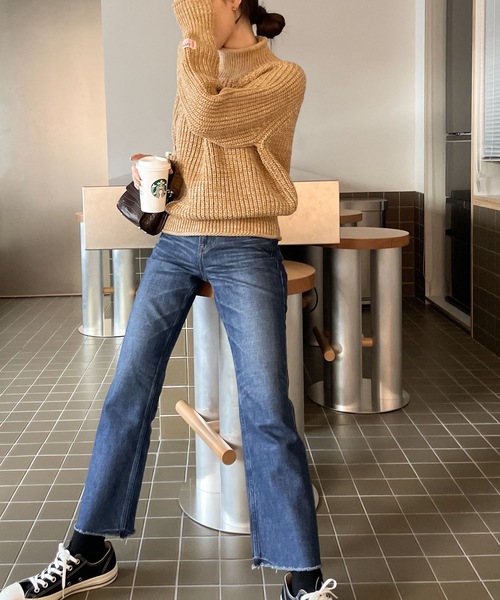 Java（ジャバ）の「《JaVa ジャバコラボ》首元くるりん。ボトルネックチャンキーニットプルオーバー（ニット/セーター・レディース・チャコールグレー/ライトグレー/ベージュ/オレンジ・SMALL/MEDIUM/LARGE/X-LARGE）」の20枚目の写真