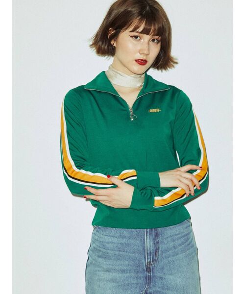 jouetie（ジュエティ）の「ハーフジップジャージプルオーバー（ジャージ・レディース・グリーン/ブラック/オリーブ/レッド・MEDIUM）」の4枚目の写真