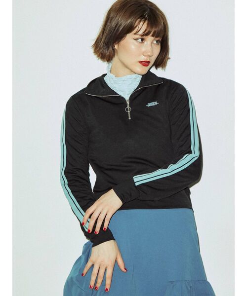 jouetie（ジュエティ）の「ハーフジップジャージプルオーバー（ジャージ・レディース・グリーン/ブラック/オリーブ/レッド・MEDIUM）」の5枚目の写真