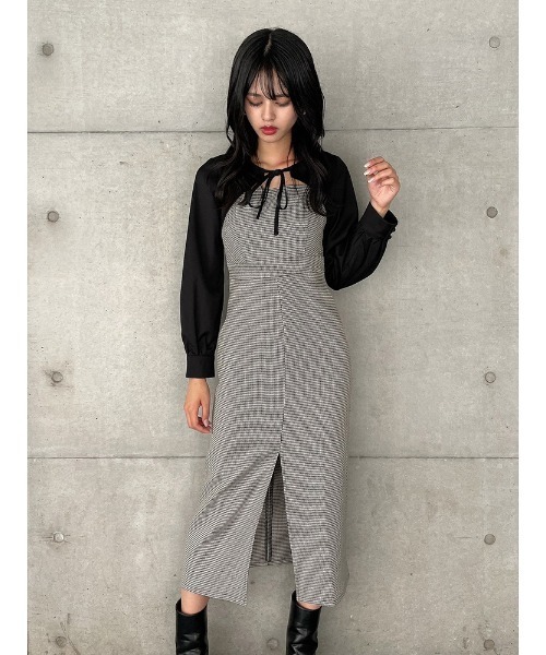 ENVYM(アンビー)の「ボレロコンビOP(ワンピース・レディース・チェック/ブラック・FREE)」の18枚目の写真