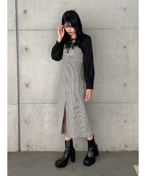 ENVYM(アンビー)の「ボレロコンビOP(ワンピース・レディース・チェック/ブラック・FREE)」の21枚目の写真