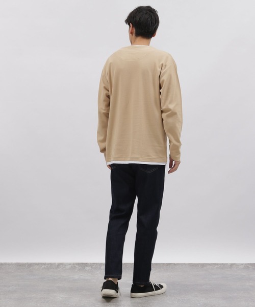 LAKOLE(ラコレ)の「キーネックレイヤードロングTシャツ / 150758(Tシャツ/カットソー・メンズ・ブラック/オリーブ/ベージュ/ネイビー・X-LARGE/MEDIUM/LARGE)」の13枚目の写真