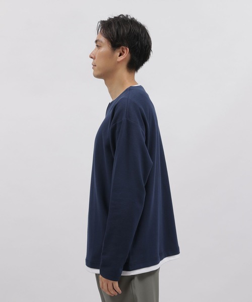 LAKOLE(ラコレ)の「キーネックレイヤードロングTシャツ / 150758(Tシャツ/カットソー・メンズ・ブラック/オリーブ/ベージュ/ネイビー・X-LARGE/MEDIUM/LARGE)」の20枚目の写真