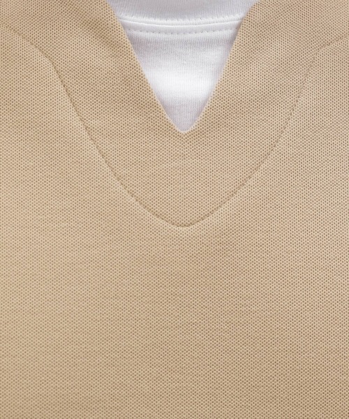 LAKOLE(ラコレ)の「キーネックレイヤードロングTシャツ / 150758(Tシャツ/カットソー・メンズ・ブラック/オリーブ/ベージュ/ネイビー・X-LARGE/MEDIUM/LARGE)」の7枚目の写真