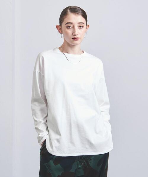 UNITED ARROWS（ユナイテッドアローズ）の「ラウンドヘム ロングスリーブ カットソー（Tシャツ/カットソー・レディース・ブラウン/オフホワイト/その他1・FREE）」の2枚目の写真