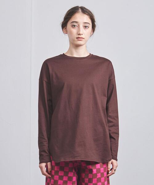 UNITED ARROWS（ユナイテッドアローズ）の「ラウンドヘム ロングスリーブ カットソー（Tシャツ/カットソー・レディース・ブラウン/オフホワイト/その他1・FREE）」の5枚目の写真