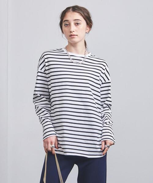UNITED ARROWS（ユナイテッドアローズ）の「ラウンドヘム ロングスリーブ カットソー（Tシャツ/カットソー・レディース・ブラウン/オフホワイト/その他1・FREE）」の7枚目の写真