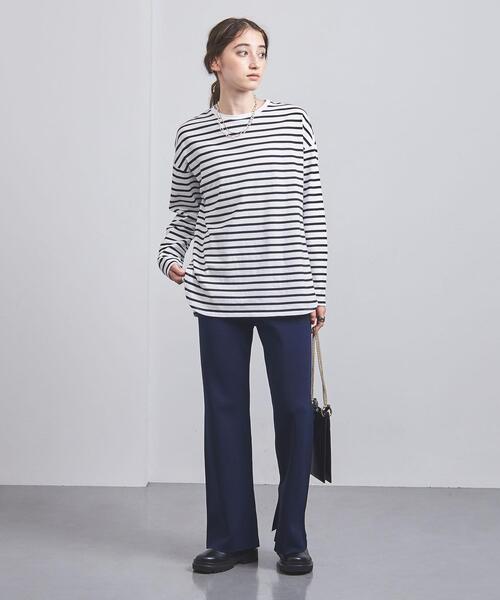UNITED ARROWS（ユナイテッドアローズ）の「ラウンドヘム ロングスリーブ カットソー（Tシャツ/カットソー・レディース・ブラウン/オフホワイト/その他1・FREE）」の10枚目の写真