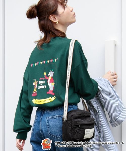 Tom&Jerry(トムアンドジェリー)の「別注/トムとジェリー刺繍バックプリントロンT(Tシャツ/カットソー・レディース・ホワイト/イエロー/ダークグリーン/ネイビー・FREE)」の3枚目の写真
