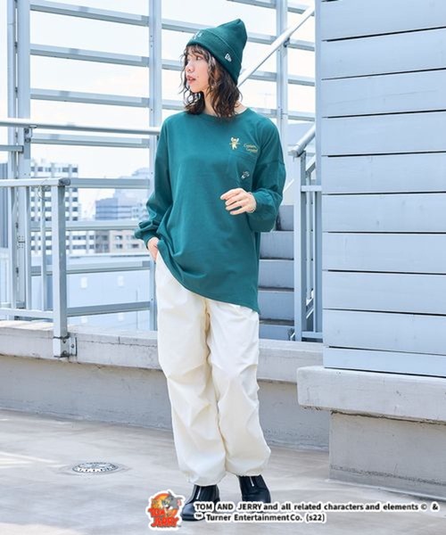 Tom&Jerry(トムアンドジェリー)の「別注/トムとジェリー刺繍バックプリントロンT(Tシャツ/カットソー・レディース・ホワイト/イエロー/ダークグリーン/ネイビー・FREE)」の15枚目の写真