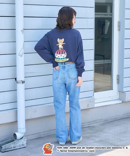 Tom&Jerry(トムアンドジェリー)の「別注/トムとジェリー刺繍バックプリントロンT(Tシャツ/カットソー・レディース・ホワイト/イエロー/ダークグリーン/ネイビー・FREE)」の19枚目の写真