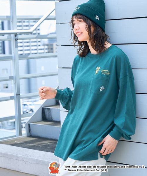 Tom&Jerry(トムアンドジェリー)の「別注/トムとジェリー刺繍バックプリントロンT(Tシャツ/カットソー・レディース・ホワイト/イエロー/ダークグリーン/ネイビー・FREE)」の16枚目の写真