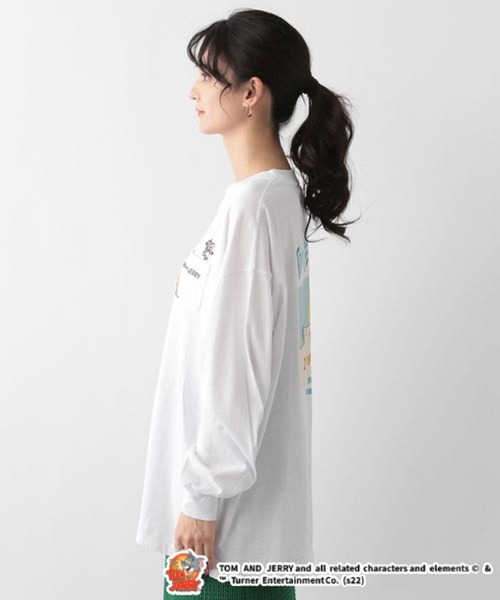 Tom&Jerry(トムアンドジェリー)の「別注/トムとジェリー刺繍バックプリントロンT(Tシャツ/カットソー・レディース・ホワイト/イエロー/ダークグリーン/ネイビー・FREE)」の7枚目の写真