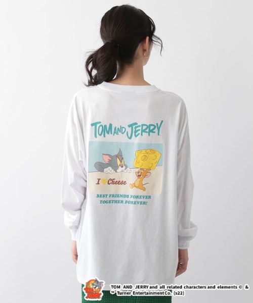 Tom&Jerry(トムアンドジェリー)の「別注/トムとジェリー刺繍バックプリントロンT(Tシャツ/カットソー・レディース・ホワイト/イエロー/ダークグリーン/ネイビー・FREE)」の12枚目の写真