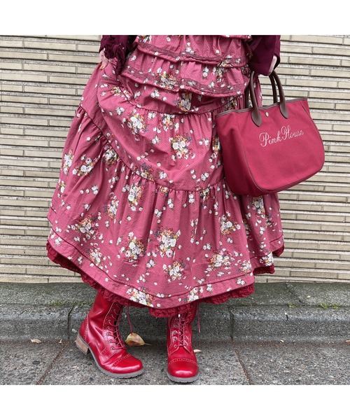 PINK HOUSE（ピンクハウス）の「ブルーミングドットプリントスカート