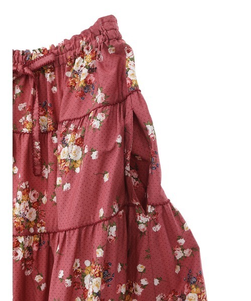 【美品】ピンクハウス ブルーミングドットプリント スカート/2022年 秋 PINK HOUSE（ピンクハウス）の「ブルーミングドットプリントスカート