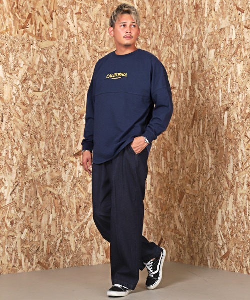 LUXSTYLE(ラグスタイル)の「バックロゴ発泡プリントロンT(Tシャツ/カットソー・メンズ・ネイビー/イエロー/オレンジ/ホワイト/グリーン/ブラック・L/M)」の10枚目の写真