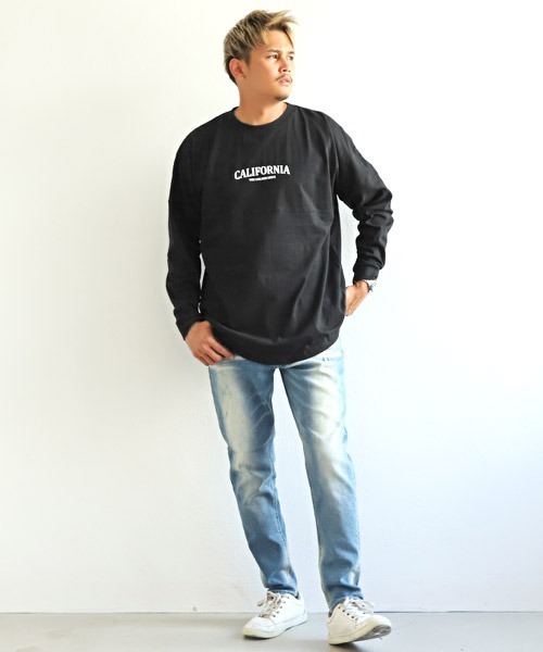 LUXSTYLE(ラグスタイル)の「バックロゴ発泡プリントロンT(Tシャツ/カットソー・メンズ・ネイビー/イエロー/オレンジ/ホワイト/グリーン/ブラック・L/M)」の11枚目の写真