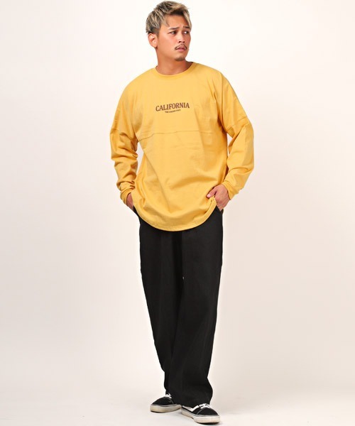 LUXSTYLE(ラグスタイル)の「バックロゴ発泡プリントロンT(Tシャツ/カットソー・メンズ・ネイビー/イエロー/オレンジ/ホワイト/グリーン/ブラック・L/M)」の13枚目の写真