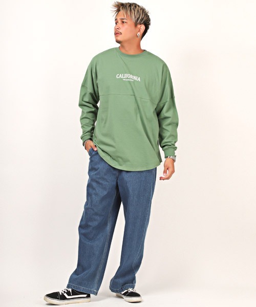LUXSTYLE(ラグスタイル)の「バックロゴ発泡プリントロンT(Tシャツ/カットソー・メンズ・ネイビー/イエロー/オレンジ/ホワイト/グリーン/ブラック・L/M)」の14枚目の写真