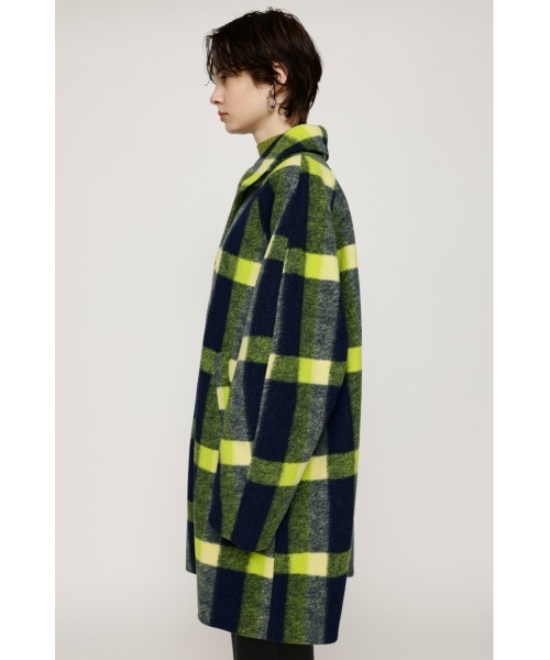 SLY(スライ)の「CURVED SLEEVE COAT カーブドスリーブ コート ビックカラー(ステンカラーコート・レディース・マルチ/ブルー/ブラック・FREE)」の5枚目の写真