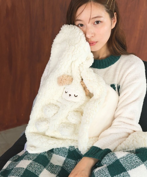 DONOBAN（ドノバン）の「モコモコくるくるアニマルひざ掛け