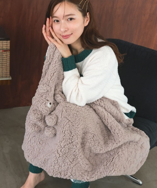 DONOBAN（ドノバン）の「モコモコくるくるアニマルひざ掛け
