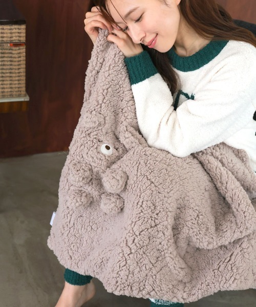 セール】モコモコくるくるアニマルひざ掛け（ブランケット）｜DONOBAN