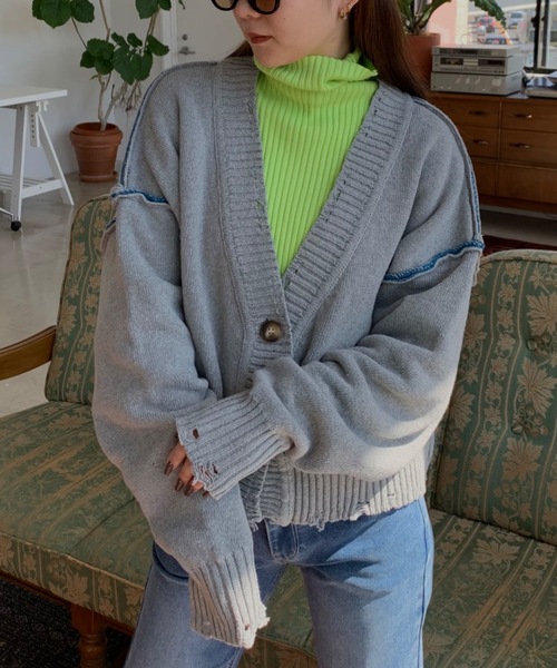 SHAGGIE（シャギー）の「リバーシブルオーバーダメージニット