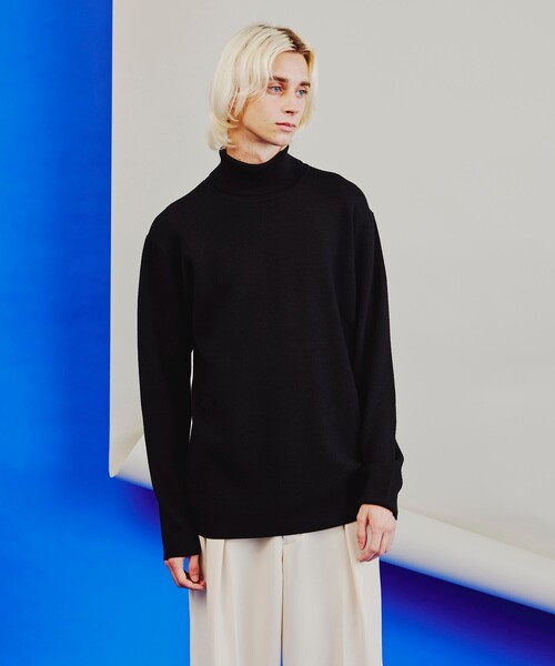 tk.TAKEO KIKUCHI(ティーケータケオキクチ)の「◆洗えるミラノリブタートルネックニット(ニット/セーター・メンズ・オフホワイト/モスグリーン/ブラウン系その他/ブラック・01/02/03/04)」の1枚目の写真