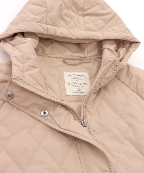 GIORDANO（ジョルダーノ）の「[ GIORDANO ]フードキルティングパデッドジャケット（ダウンジャケット/コート・レディース・ブラック/ホワイト/カーキ・MEDIUM/LARGE）」の6枚目の写真