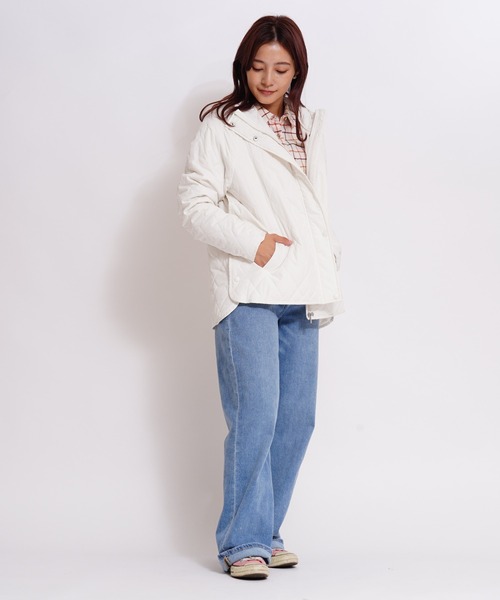 GIORDANO（ジョルダーノ）の「[ GIORDANO ]フードキルティングパデッドジャケット（ダウンジャケット/コート・レディース・ブラック/ホワイト/カーキ・MEDIUM/LARGE）」の16枚目の写真