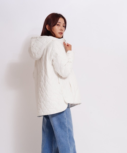 GIORDANO（ジョルダーノ）の「[ GIORDANO ]フードキルティングパデッドジャケット（ダウンジャケット/コート・レディース・ブラック/ホワイト/カーキ・MEDIUM/LARGE）」の17枚目の写真