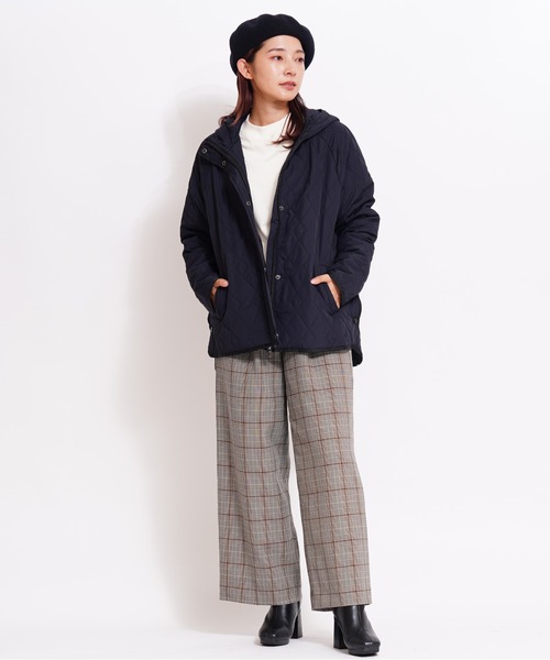 GIORDANO（ジョルダーノ）の「[ GIORDANO ]フードキルティングパデッドジャケット（ダウンジャケット/コート・レディース・ブラック/ホワイト/カーキ・MEDIUM/LARGE）」の19枚目の写真