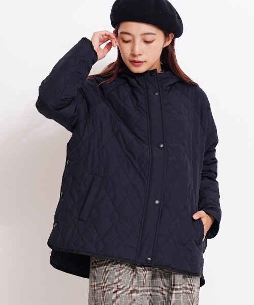 GIORDANO（ジョルダーノ）の「[ GIORDANO ]フードキルティングパデッドジャケット（ダウンジャケット/コート・レディース・ブラック/ホワイト/カーキ・MEDIUM/LARGE）」の18枚目の写真