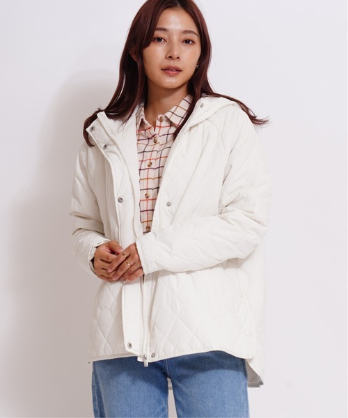 GIORDANO（ジョルダーノ）の「[ GIORDANO ]フードキルティングパデッドジャケット（ダウンジャケット/コート・レディース・ブラック/ホワイト/カーキ・MEDIUM/LARGE）」の15枚目の写真