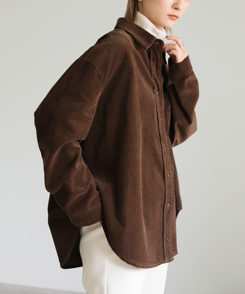 select MOCA(セレクトモカ)の「コーデュロイ細ピッチシャツ(シャツ/ブラウス・レディース・アイボリー/チャコール/ブラウン・FREE)」の18枚目の写真