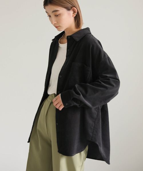 select MOCA(セレクトモカ)の「コーデュロイ細ピッチシャツ(シャツ/ブラウス・レディース・アイボリー/チャコール/ブラウン・FREE)」の5枚目の写真