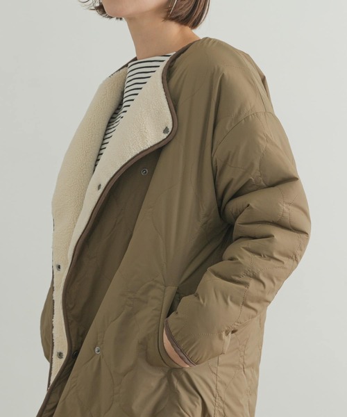 F by ROSSO（エフバイロッソ）の「F by ROSSO　ボアリバーシブルブルゾン（ブルゾン・レディース・ベージュ/ブラック/オフホワイト・FREE）」の15枚目の写真