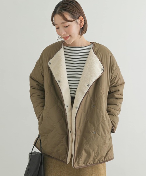 F by ROSSO（エフバイロッソ）の「F by ROSSO　ボアリバーシブルブルゾン（ブルゾン・レディース・ベージュ/ブラック/オフホワイト・FREE）」の16枚目の写真