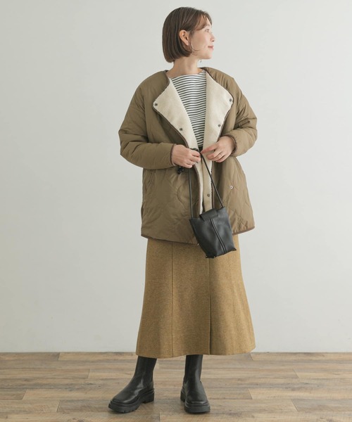 F by ROSSO（エフバイロッソ）の「F by ROSSO　ボアリバーシブルブルゾン（ブルゾン・レディース・ベージュ/ブラック/オフホワイト・FREE）」の20枚目の写真