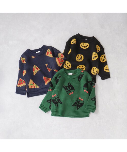 BREEZE（ブリーズ）の「ユニークモチーフセーター（ニット/セーター・キッズ・ブラック/グリーン/ネイビー・140/90/120/100）」の11枚目の写真