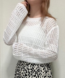 cuorequal（クオレコール）の「メッシュクロシェ透かし編みニット（ニット/セーター）」